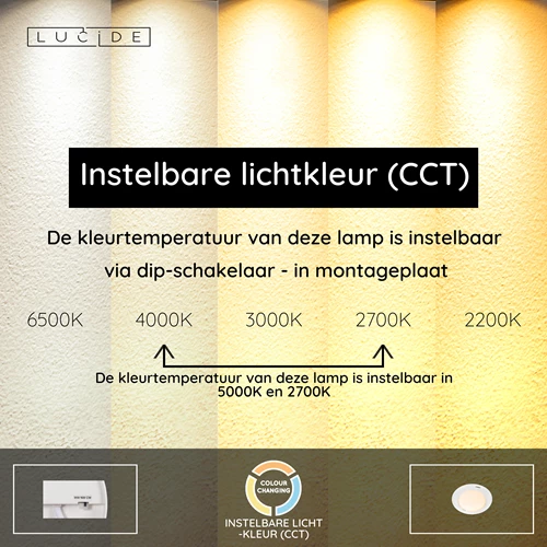 Lucide SKETES - Plafonnière - Ø 35,2 cm - LED Dimb. - CCT - 1x18W 2700K/5000K - Transparant - USP